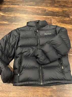 Marmot Youth Black Quilted Down Jacket size Large